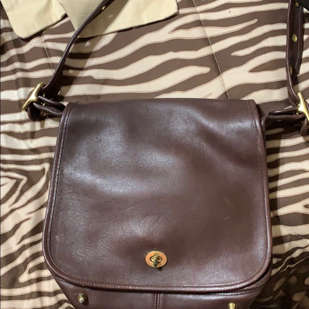 Chocolate COACH messenger bag